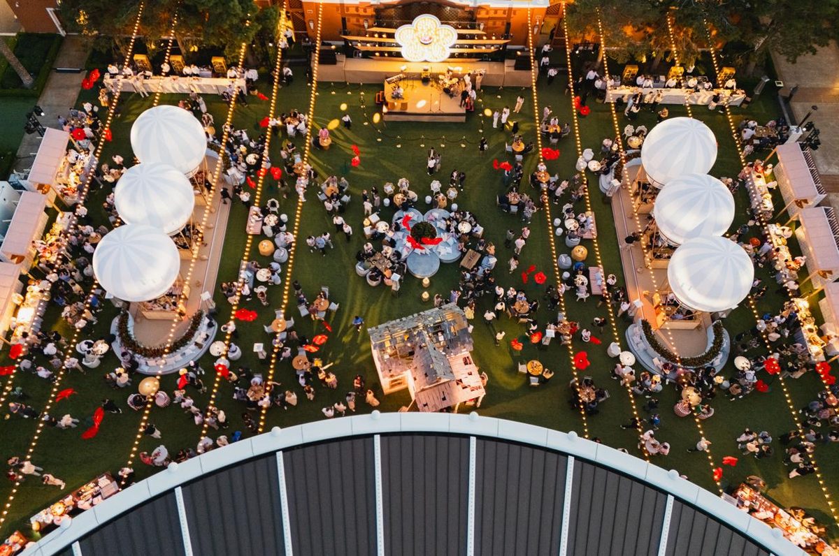Aerial view of Wiz SKO welcome party with 1500 guests at Wynn Las Vegas